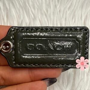 2" COACH Gray  Fob Bag Charm Hang tag Hangtag